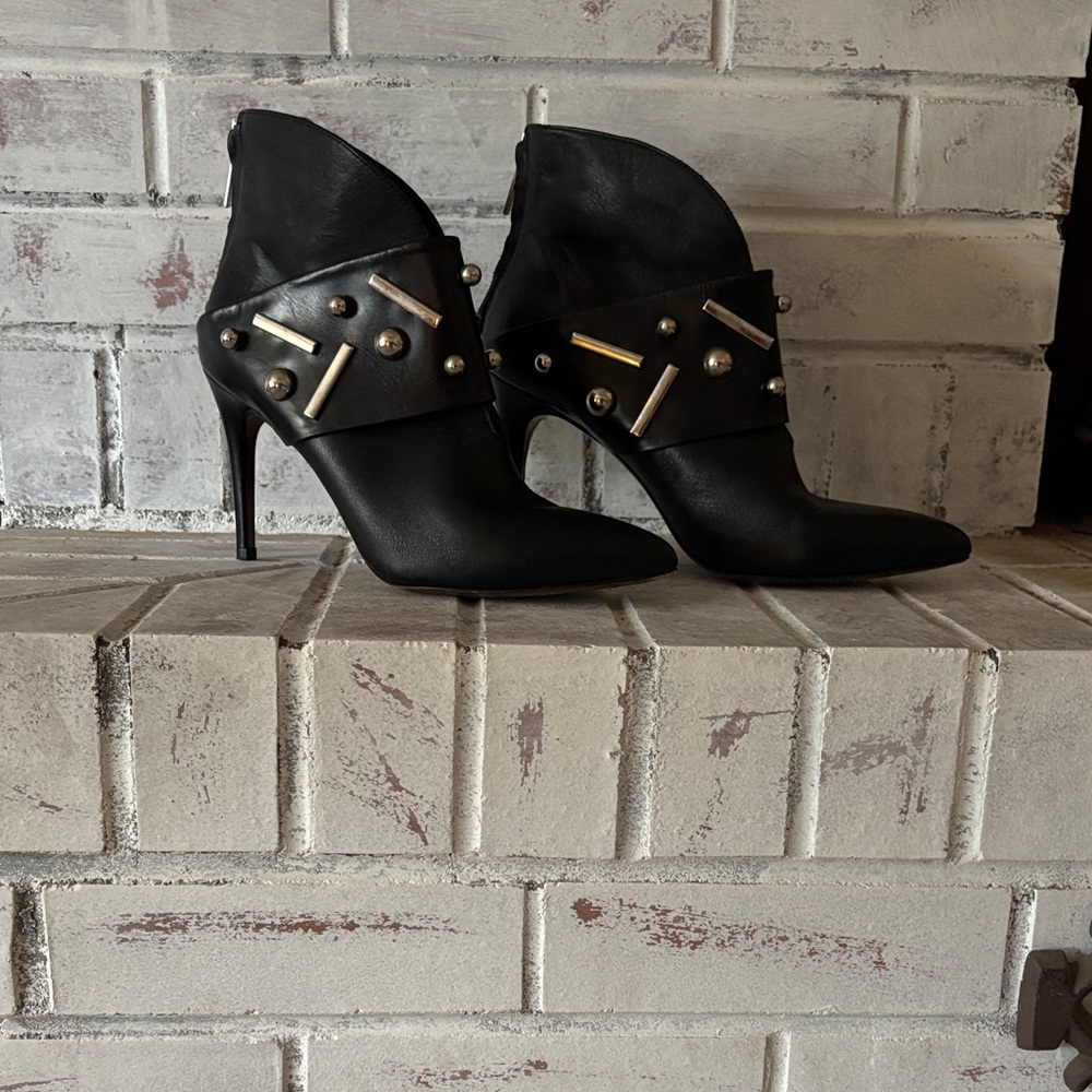 Donald J. Pliner Black Studded Heeled Boots